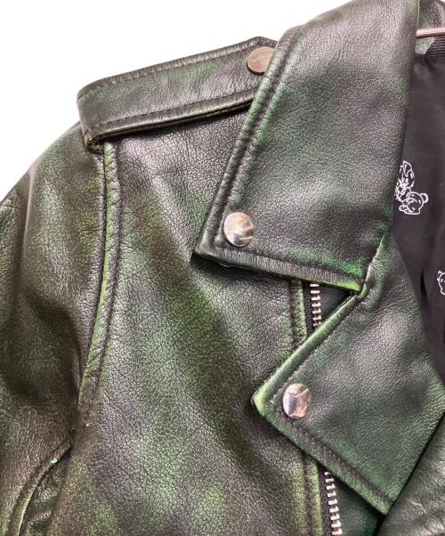 DIESEL（ディーゼル）DIESEL (ディーゼル) ダブルライダースジャケット グリーン サイズ:Sの古着・服飾アイテム