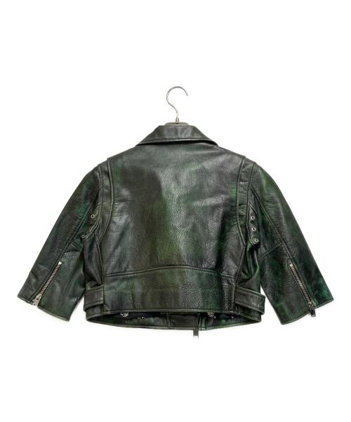 DIESEL（ディーゼル）DIESEL (ディーゼル) ダブルライダースジャケット グリーン サイズ:Sの古着・服飾アイテム