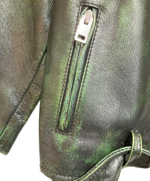DIESEL（ディーゼル）DIESEL (ディーゼル) ダブルライダースジャケット グリーン サイズ:Sの古着・服飾アイテム