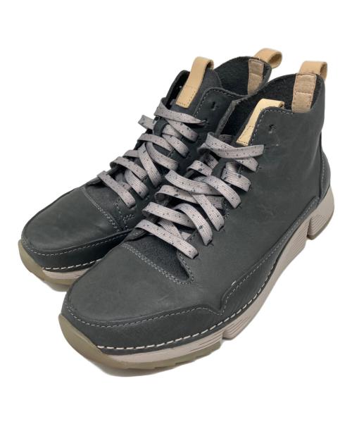 CLARKS（クラークス）CLARKS (クラークス) ハイカットスニーカー グレー×ホワイト サイズ:23.5cmの古着・服飾アイテム