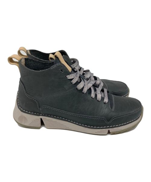 CLARKS（クラークス）CLARKS (クラークス) ハイカットスニーカー グレー×ホワイト サイズ:23.5cmの古着・服飾アイテム