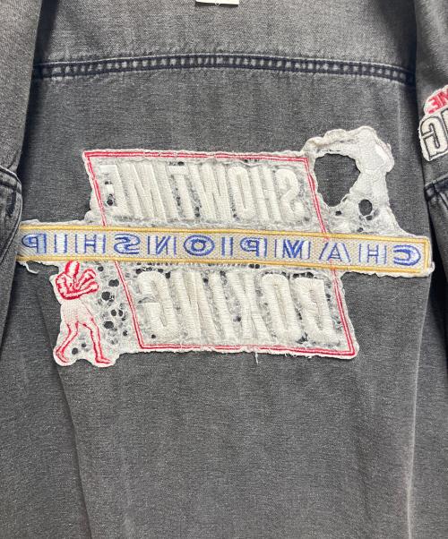 three rivers（スリーリバーズ）three rivers (スリーリバーズ) デニムジャケット グレー サイズ:X-LARGEの古着・服飾アイテム