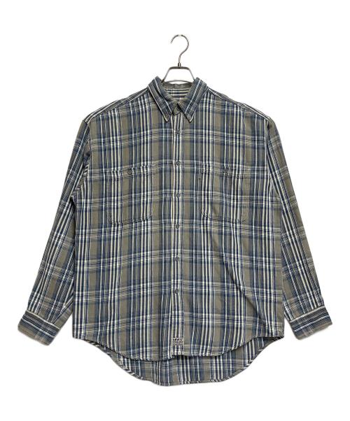 LEVI'S（リーバイス）LEVI'S (リーバイス) 長袖シャツ ベージュ×ブルー サイズ:SIZE Lの古着・服飾アイテム