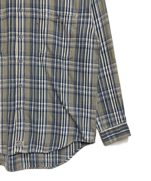 LEVI'S（リーバイス）LEVI'S (リーバイス) 長袖シャツ ベージュ×ブルー サイズ:SIZE Lの古着・服飾アイテム