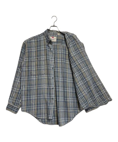 LEVI'S（リーバイス）LEVI'S (リーバイス) 長袖シャツ ベージュ×ブルー サイズ:SIZE Lの古着・服飾アイテム