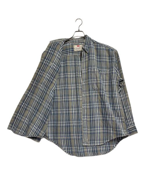 LEVI'S（リーバイス）LEVI'S (リーバイス) 長袖シャツ ベージュ×ブルー サイズ:SIZE Lの古着・服飾アイテム