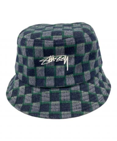STUSSY ステューシー ハット  グレー 【古着】【中古】【送料無料】 中古・古着通販】stussy (ステューシー) ハット グレー×ネイビー