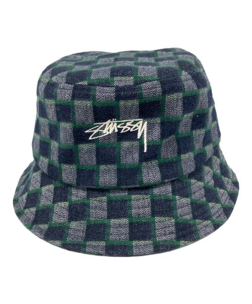 stussy（ステューシー）stussy (ステューシー) ハット グレー×ネイビーの古着・服飾アイテム