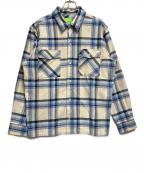 HUFハフ）の古着「長袖シャツ」｜ホワイト×ブルー