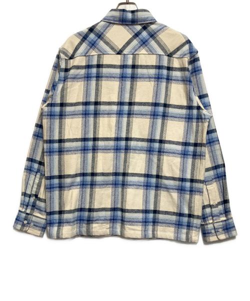 HUF（ハフ）HUF (ハフ) 長袖シャツ ホワイト×ブルー サイズ:SIZE Lの古着・服飾アイテム