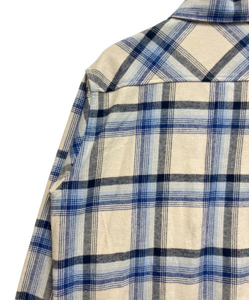 HUF（ハフ）HUF (ハフ) 長袖シャツ ホワイト×ブルー サイズ:SIZE Lの古着・服飾アイテム