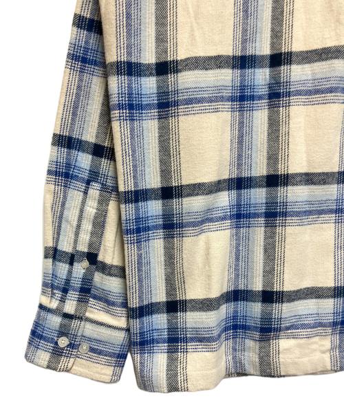 HUF（ハフ）HUF (ハフ) 長袖シャツ ホワイト×ブルー サイズ:SIZE Lの古着・服飾アイテム
