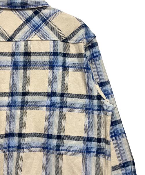 HUF（ハフ）HUF (ハフ) 長袖シャツ ホワイト×ブルー サイズ:SIZE Lの古着・服飾アイテム
