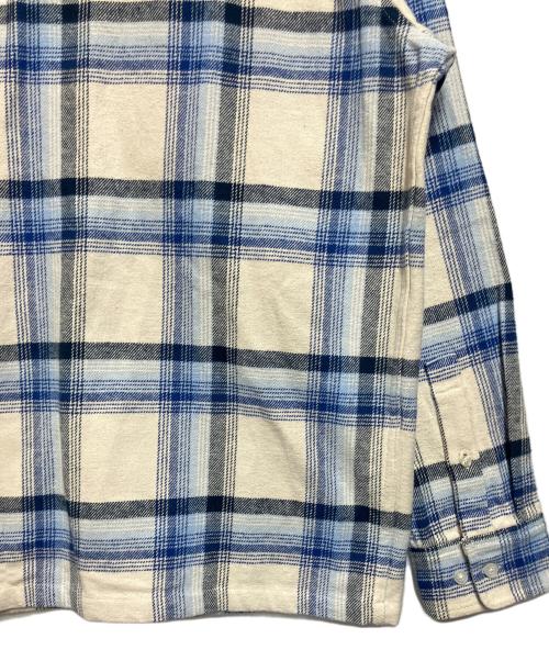 HUF（ハフ）HUF (ハフ) 長袖シャツ ホワイト×ブルー サイズ:SIZE Lの古着・服飾アイテム