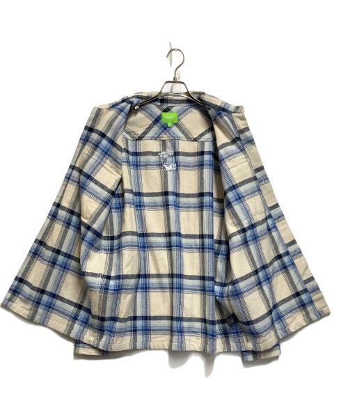 HUF（ハフ）HUF (ハフ) 長袖シャツ ホワイト×ブルー サイズ:SIZE Lの古着・服飾アイテム