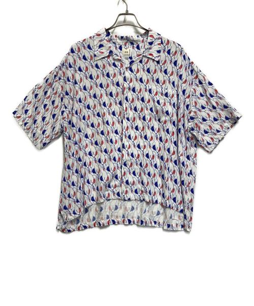OK（オーケー）OK (オーケー) 半袖シャツ ブルー×ホワイト サイズ:SIZE Lの古着・服飾アイテム