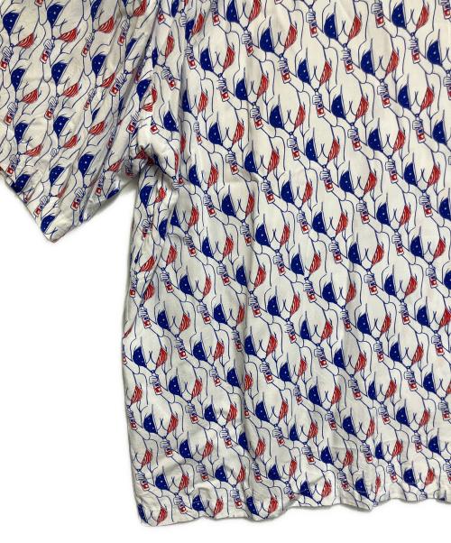 OK（オーケー）OK (オーケー) 半袖シャツ ブルー×ホワイト サイズ:SIZE Lの古着・服飾アイテム