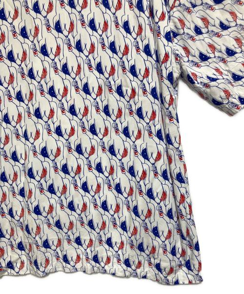 OK（オーケー）OK (オーケー) 半袖シャツ ブルー×ホワイト サイズ:SIZE Lの古着・服飾アイテム