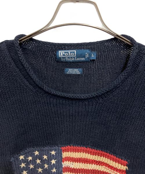 POLO RALPH LAUREN（ポロ・ラルフローレン）POLO RALPH LAUREN (ポロ・ラルフローレン) 厚手ニット ネイビー サイズ:Lの古着・服飾アイテム