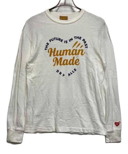 HUMAN MADE（ヒューマンメイド）HUMAN MADE (ヒューマンメイド) 長袖カットソー ホワイト サイズ:SIZE Mの古着・服飾アイテム