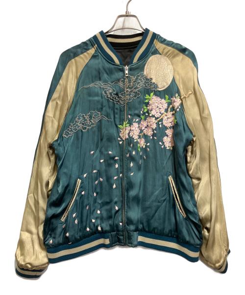 百花繚乱（ヒャッカリョウラン）百花繚乱 (ヒャッカリョウラン) スカジャン ブラック×ゴールド サイズ:SIZE Lの古着・服飾アイテム
