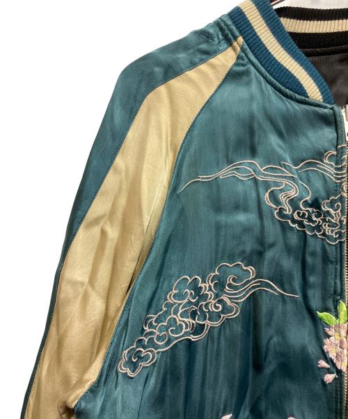 百花繚乱（ヒャッカリョウラン）百花繚乱 (ヒャッカリョウラン) スカジャン ブラック×ゴールド サイズ:SIZE Lの古着・服飾アイテム