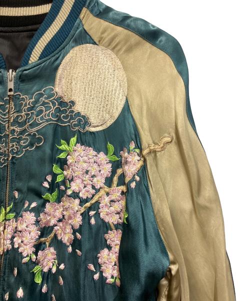 百花繚乱（ヒャッカリョウラン）百花繚乱 (ヒャッカリョウラン) スカジャン ブラック×ゴールド サイズ:SIZE Lの古着・服飾アイテム