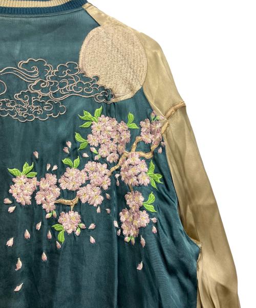 百花繚乱（ヒャッカリョウラン）百花繚乱 (ヒャッカリョウラン) スカジャン ブラック×ゴールド サイズ:SIZE Lの古着・服飾アイテム