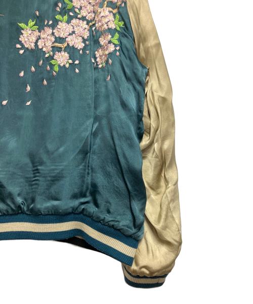 百花繚乱（ヒャッカリョウラン）百花繚乱 (ヒャッカリョウラン) スカジャン ブラック×ゴールド サイズ:SIZE Lの古着・服飾アイテム