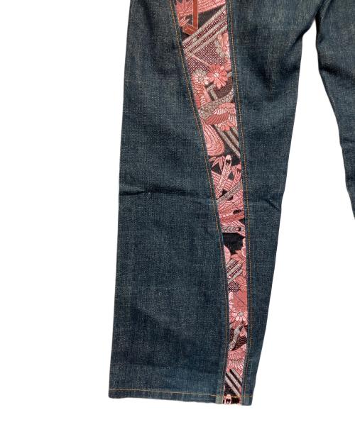 JUVENILE DELINQUENT（ジュベナイル デリンクエント）JUVENILE DELINQUENT (ジュベナイル デリンクエント) デニムパンツ ネイビー×ピンク サイズ:SIZE W34の古着・服飾アイテム