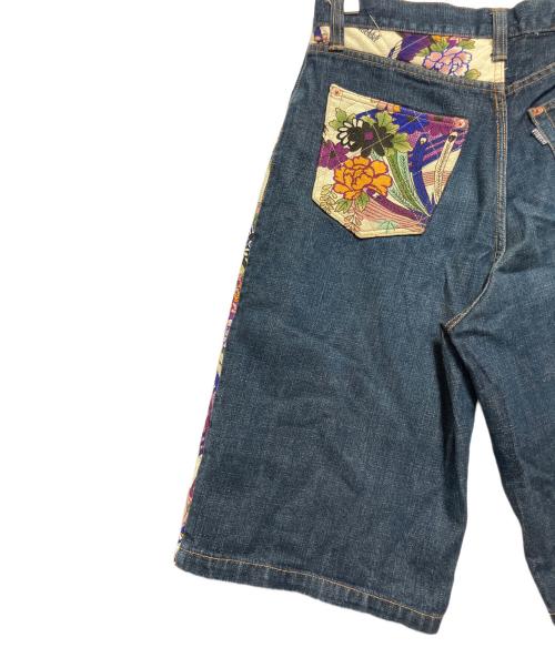 JUVENILE DELINQUENT（ジュベナイル デリンクエント）JUVENILE DELINQUENT (ジュベナイル デリンクエント) ハーフデニムパンツ ネイビー サイズ:SIZE 32の古着・服飾アイテム