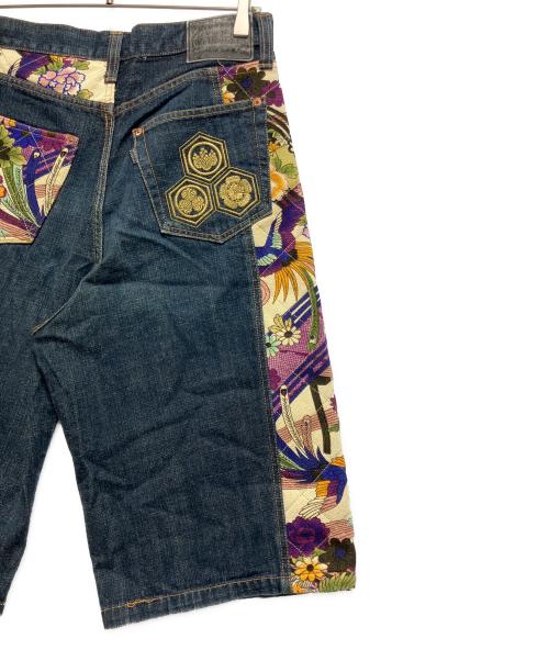 JUVENILE DELINQUENT（ジュベナイル デリンクエント）JUVENILE DELINQUENT (ジュベナイル デリンクエント) ハーフデニムパンツ ネイビー サイズ:SIZE 32の古着・服飾アイテム