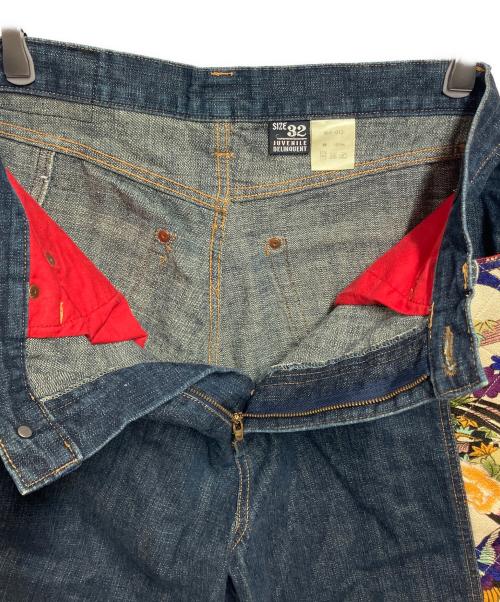 JUVENILE DELINQUENT（ジュベナイル デリンクエント）JUVENILE DELINQUENT (ジュベナイル デリンクエント) ハーフデニムパンツ ネイビー サイズ:SIZE 32の古着・服飾アイテム