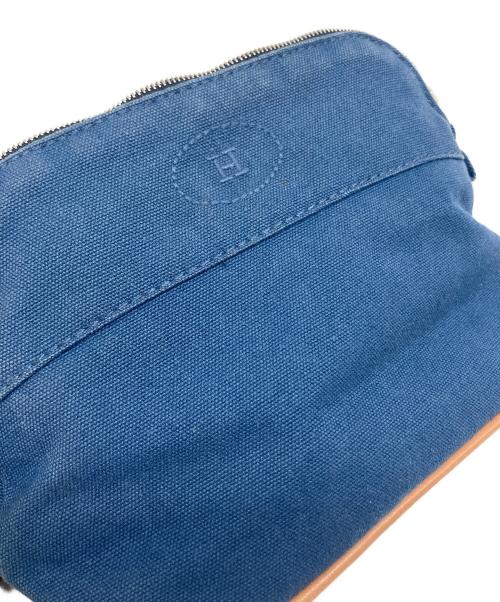 HERMES（エルメス）HERMES (エルメス) ポーチ ブルー×ブラウンの古着・服飾アイテム