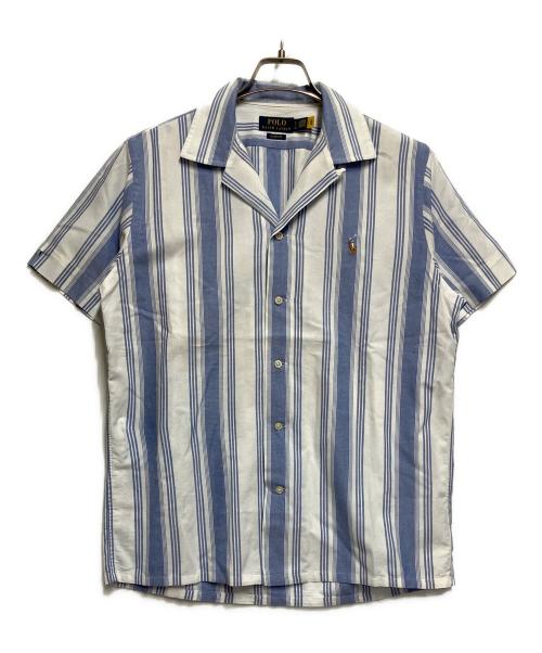 POLO RALPH LAUREN（ポロ・ラルフローレン）POLO RALPH LAUREN (ポロ・ラルフローレン) 半袖シャツ スカイブルー×ホワイト サイズ:SIZE Sの古着・服飾アイテム