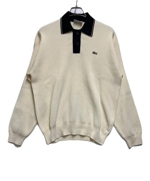 LACOSTE（ラコステ）LACOSTE (ラコステ) 厚手ニット アイボリー×ブラック サイズ:不明の古着・服飾アイテム