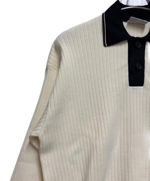 LACOSTE（ラコステ）LACOSTE (ラコステ) 厚手ニット アイボリー×ブラック サイズ:不明の古着・服飾アイテム