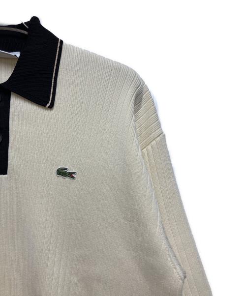 LACOSTE（ラコステ）LACOSTE (ラコステ) 厚手ニット アイボリー×ブラック サイズ:不明の古着・服飾アイテム