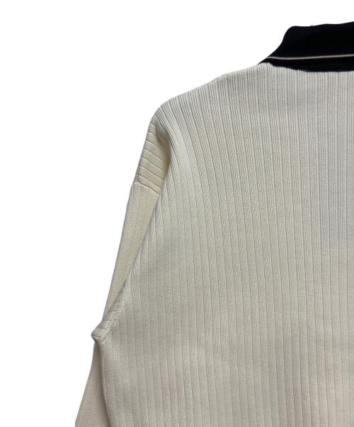 LACOSTE（ラコステ）LACOSTE (ラコステ) 厚手ニット アイボリー×ブラック サイズ:不明の古着・服飾アイテム