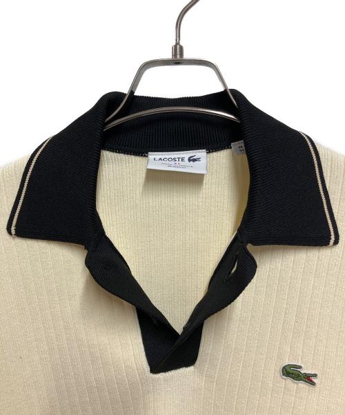LACOSTE（ラコステ）LACOSTE (ラコステ) 厚手ニット アイボリー×ブラック サイズ:不明の古着・服飾アイテム