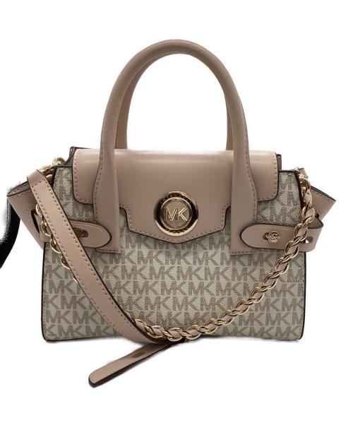 MICHAEL KORS（マイケルコース）MICHAEL KORS (マイケルコース) ショルダーバッグ ピンク×ベージュの古着・服飾アイテム