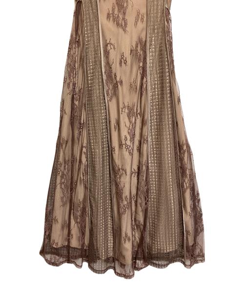 LAGUNA MOON（ラグナムーン）LAGUNA MOON (ラグナムーン) 半袖ワンピース ベージュ サイズ:SIZE Sの古着・服飾アイテム