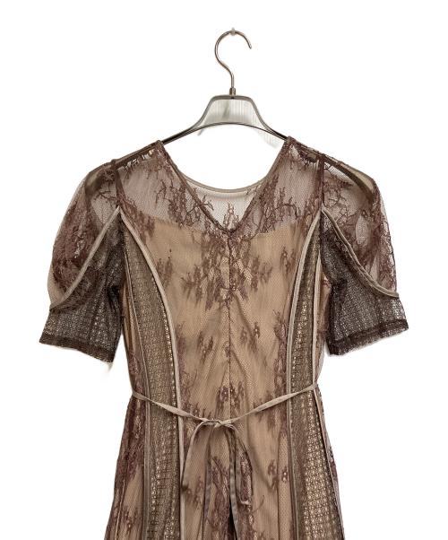 LAGUNA MOON（ラグナムーン）LAGUNA MOON (ラグナムーン) 半袖ワンピース ベージュ サイズ:SIZE Sの古着・服飾アイテム