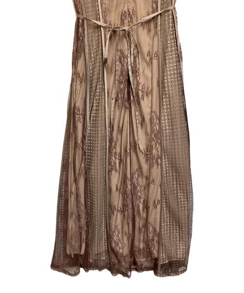 LAGUNA MOON（ラグナムーン）LAGUNA MOON (ラグナムーン) 半袖ワンピース ベージュ サイズ:SIZE Sの古着・服飾アイテム