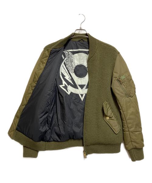 DIESEL（ディーゼル）DIESEL (ディーゼル) 切替MA-1ジャケット オリーブ サイズ:SIZE Mの古着・服飾アイテム