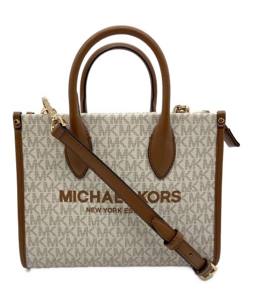 MICHAEL KORS（マイケルコース）MICHAEL KORS (マイケルコース) 2WAYバッグ アイボリー×ブラウンの古着・服飾アイテム