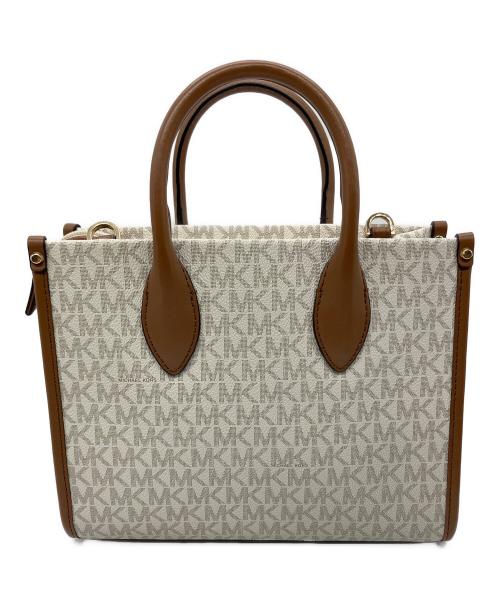MICHAEL KORS（マイケルコース）MICHAEL KORS (マイケルコース) 2WAYバッグ アイボリー×ブラウンの古着・服飾アイテム