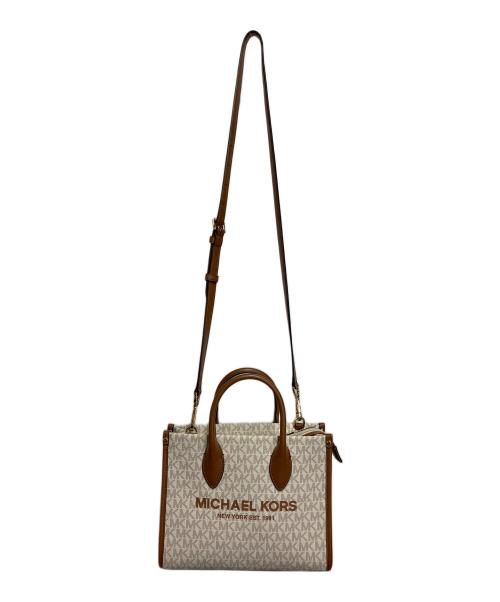 MICHAEL KORS（マイケルコース）MICHAEL KORS (マイケルコース) 2WAYバッグ アイボリー×ブラウンの古着・服飾アイテム