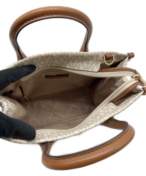 MICHAEL KORS（マイケルコース）MICHAEL KORS (マイケルコース) 2WAYバッグ アイボリー×ブラウンの古着・服飾アイテム