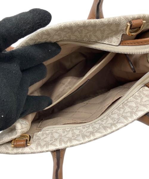 MICHAEL KORS（マイケルコース）MICHAEL KORS (マイケルコース) 2WAYバッグ アイボリー×ブラウンの古着・服飾アイテム